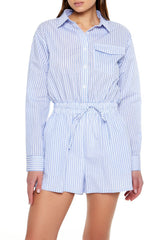 Striped Shirt Romper