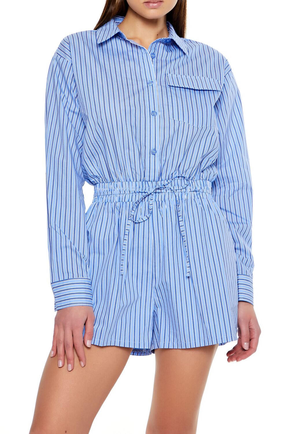 Striped Shirt Romper