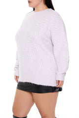 Plus Size Textured Drop-Sleeve Sweater