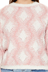 Plus Size Marled Diamond Knit Sweater
