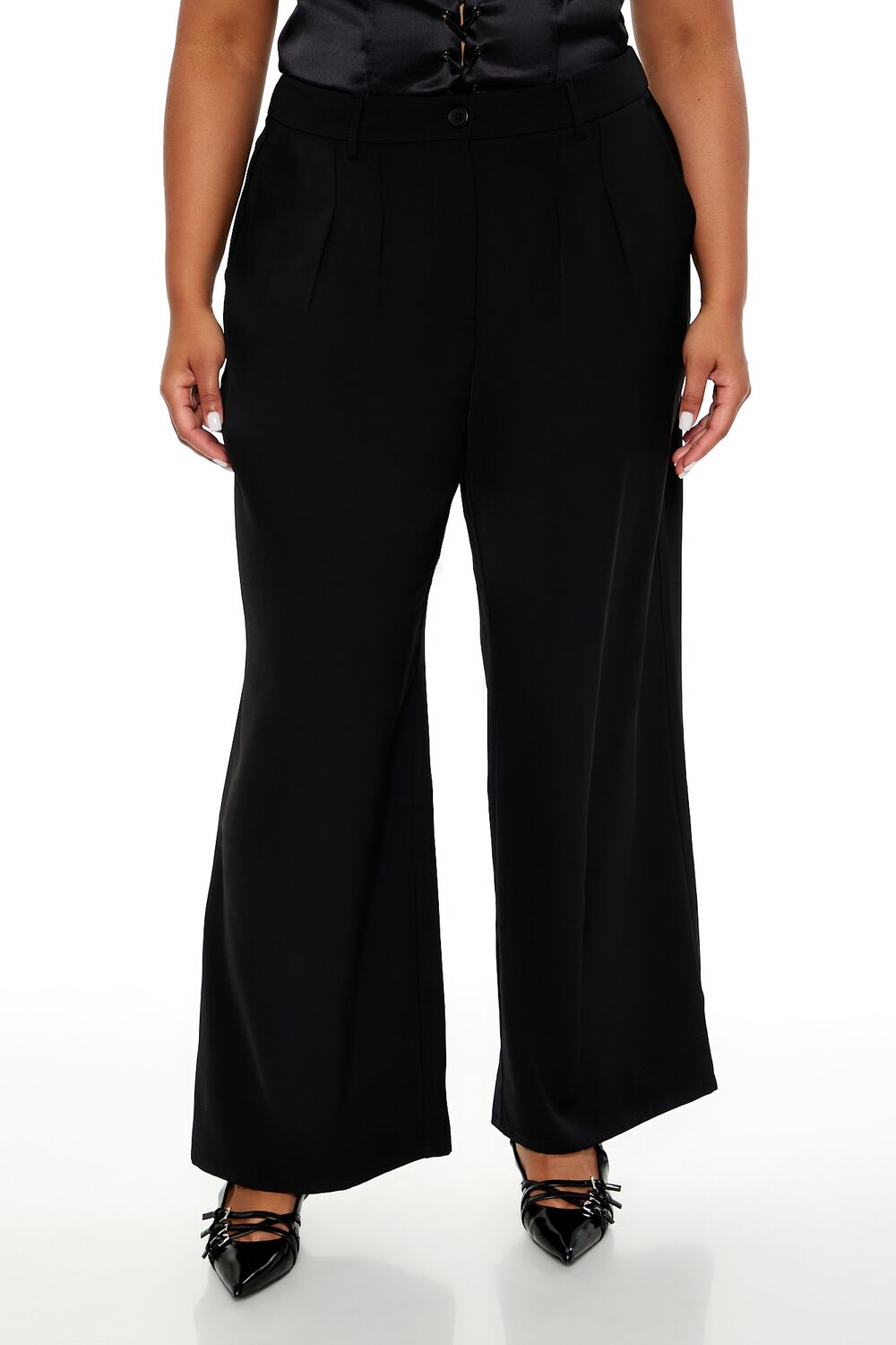 Plus Size Wide-Leg Trouser Pants
