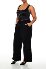 Plus Size Wide-Leg Trouser Pants