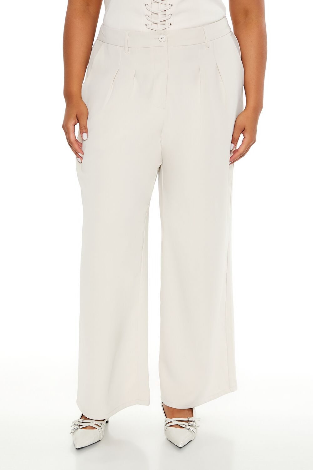 Plus Size Wide-Leg Trouser Pants