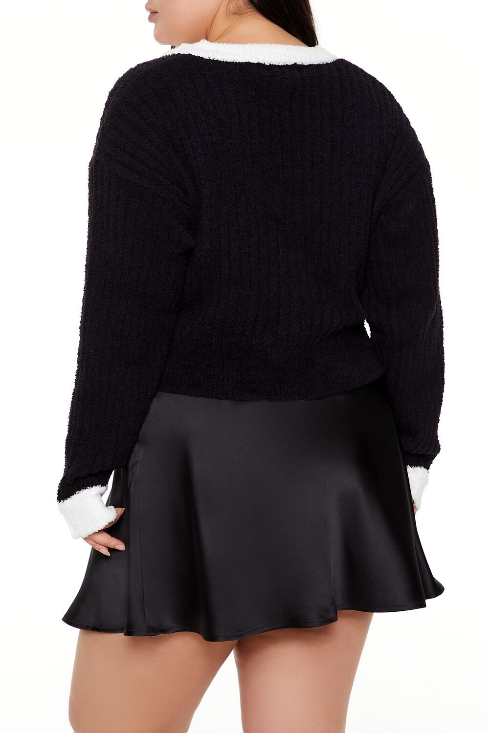 Plus Size Two-Tone Cardigan Sweater