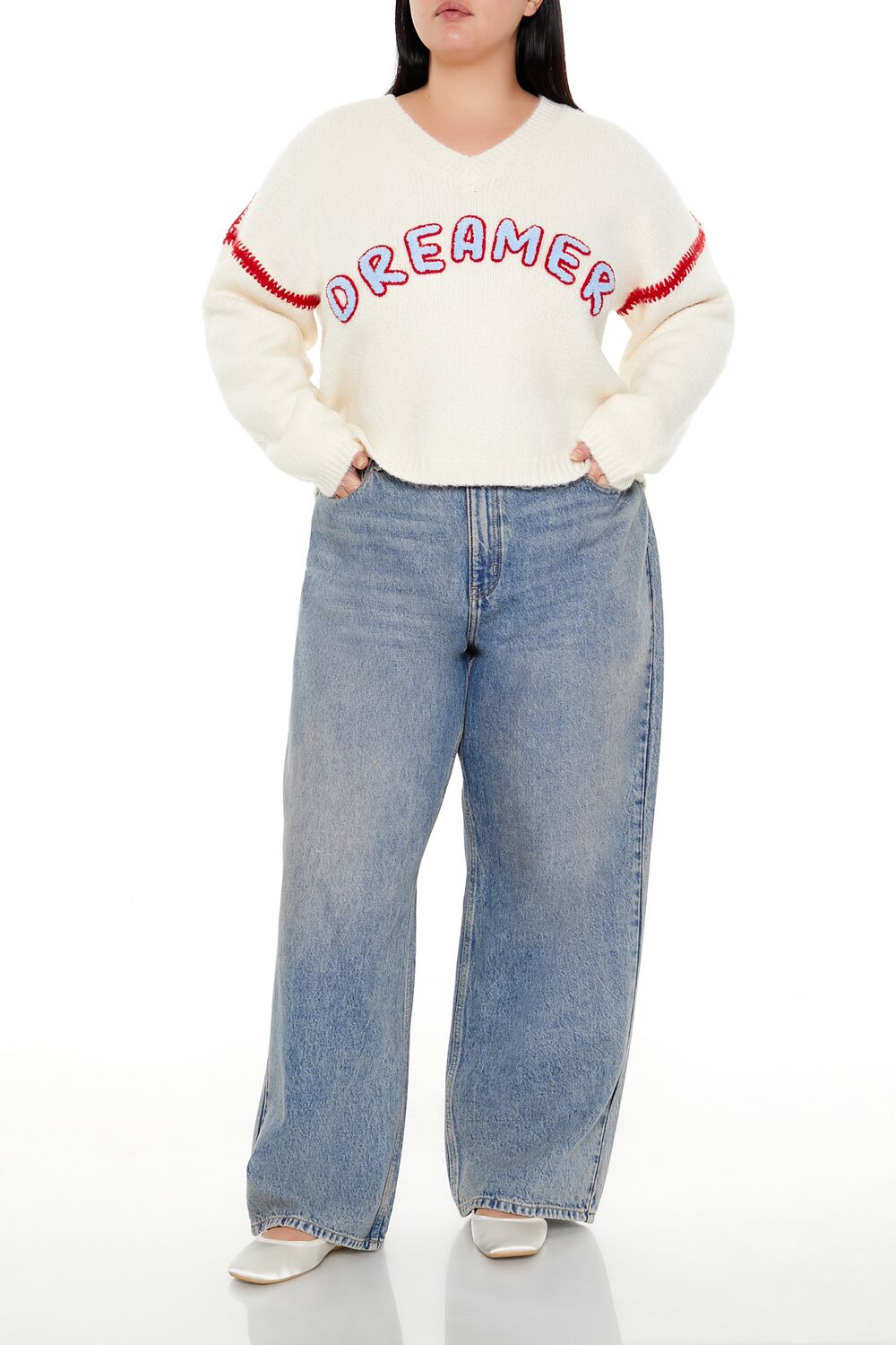 Plus Size Dreamer Fuzzy Knit Sweater