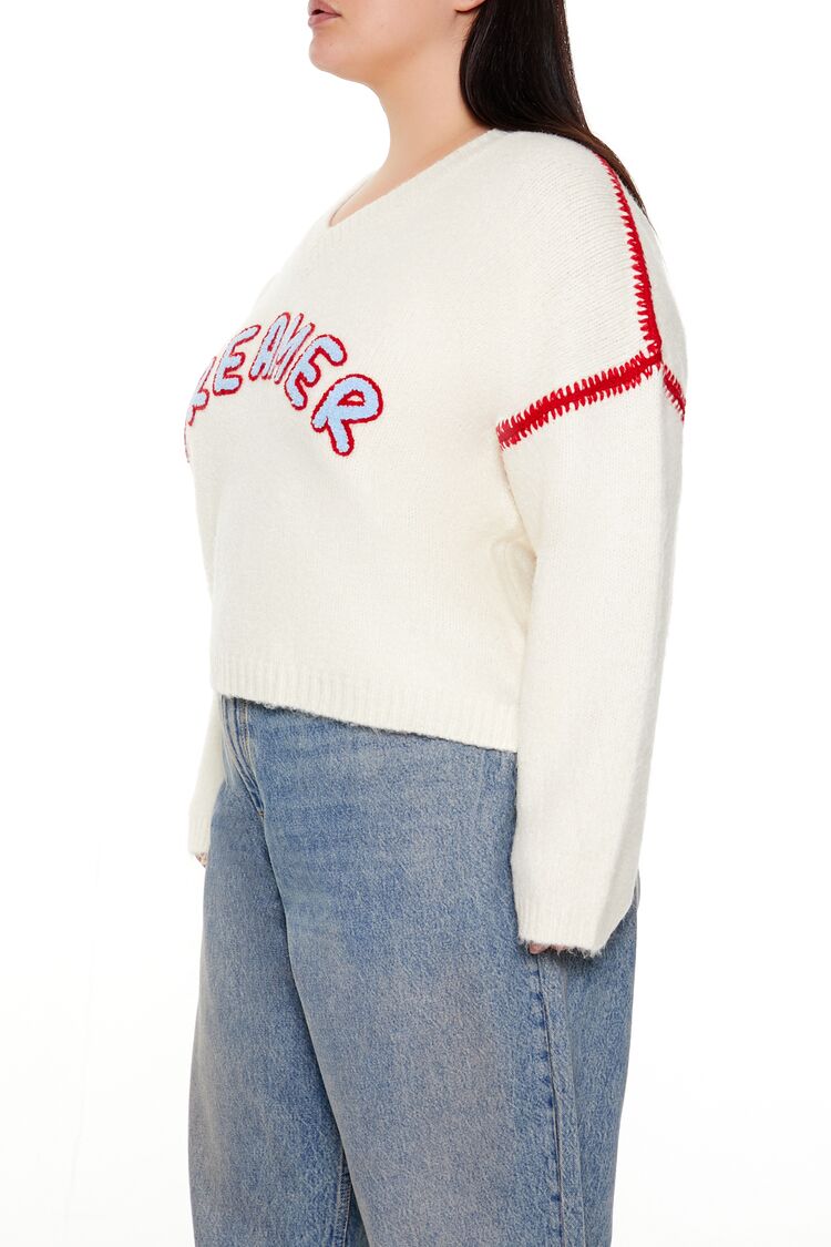 Plus Size Dreamer Fuzzy Knit Sweater