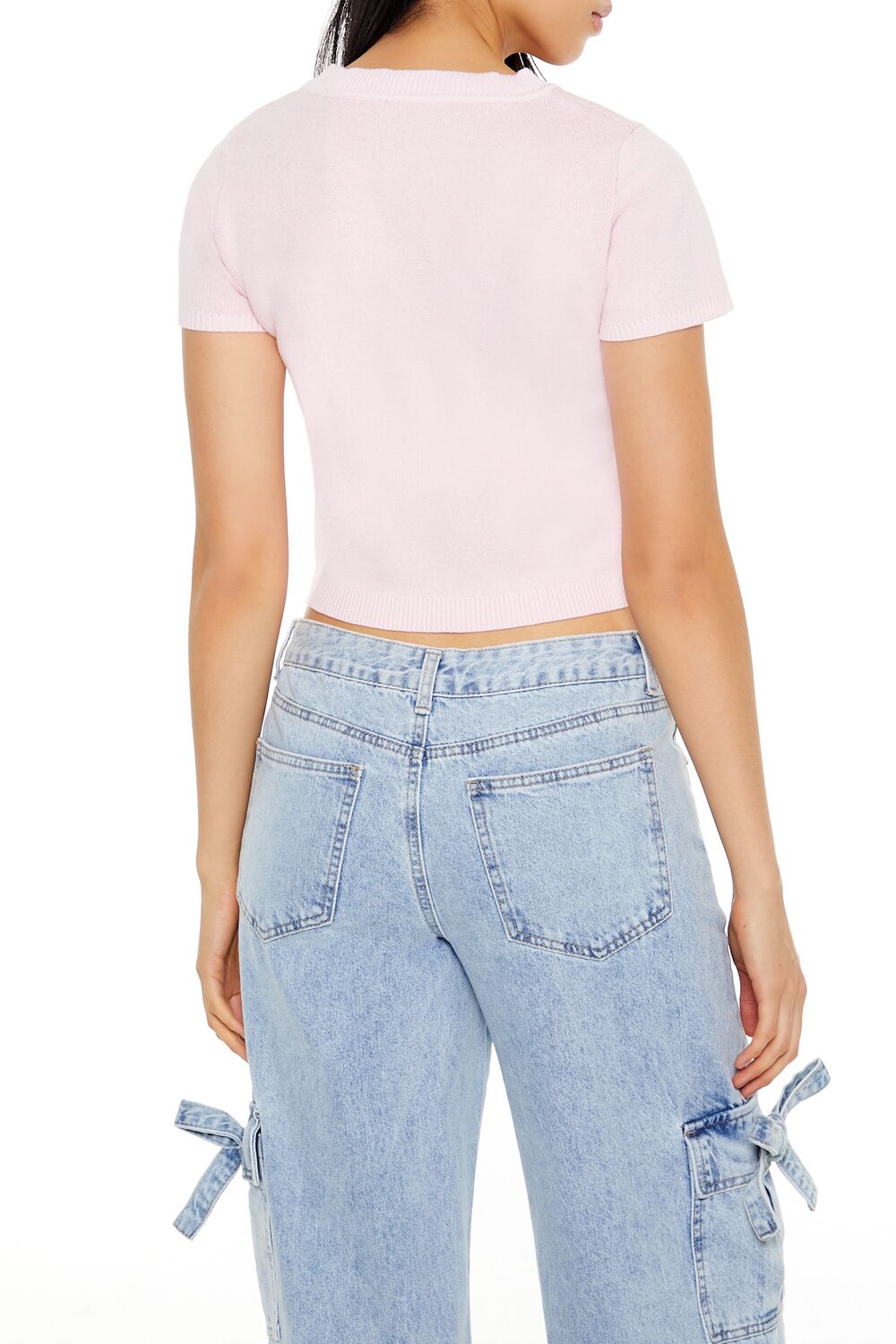 Delulu Sweater-Knit Crop Top