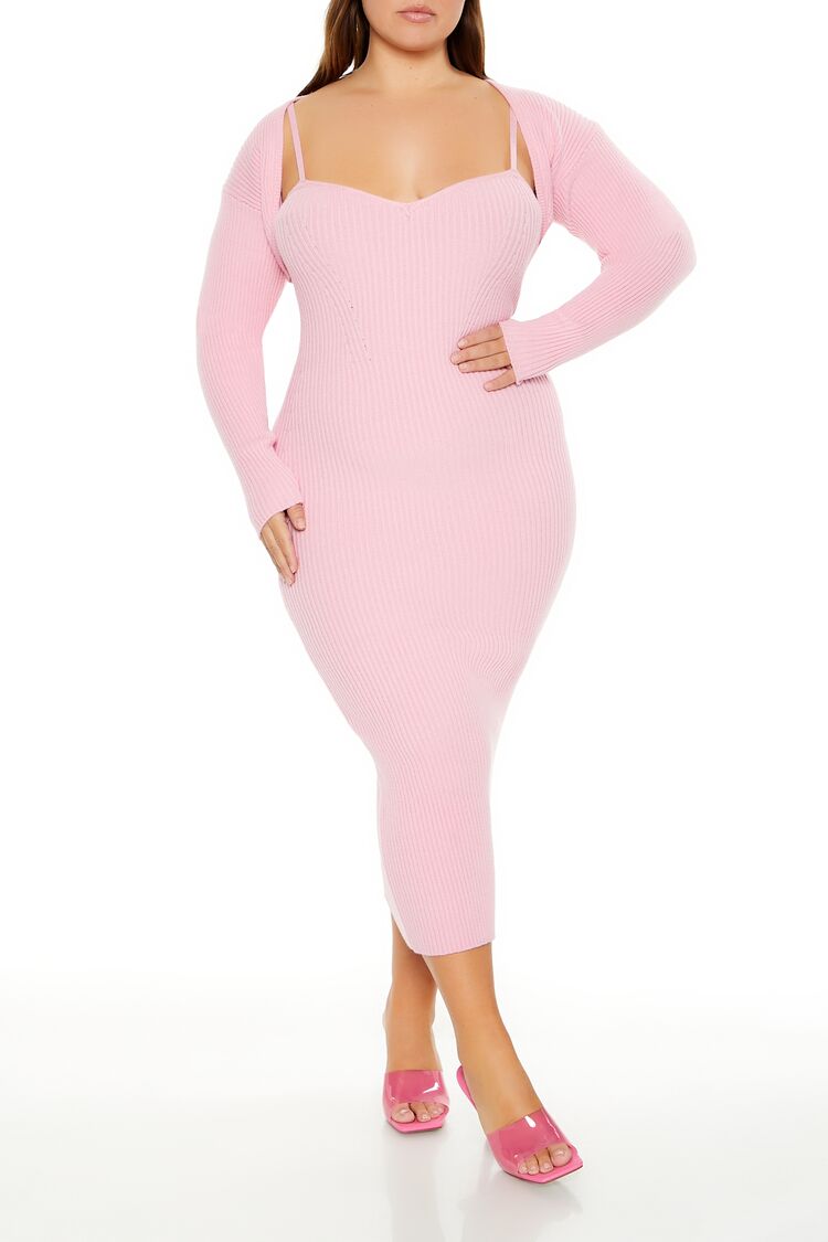 Plus Size Shrug & Sweater Dress Set