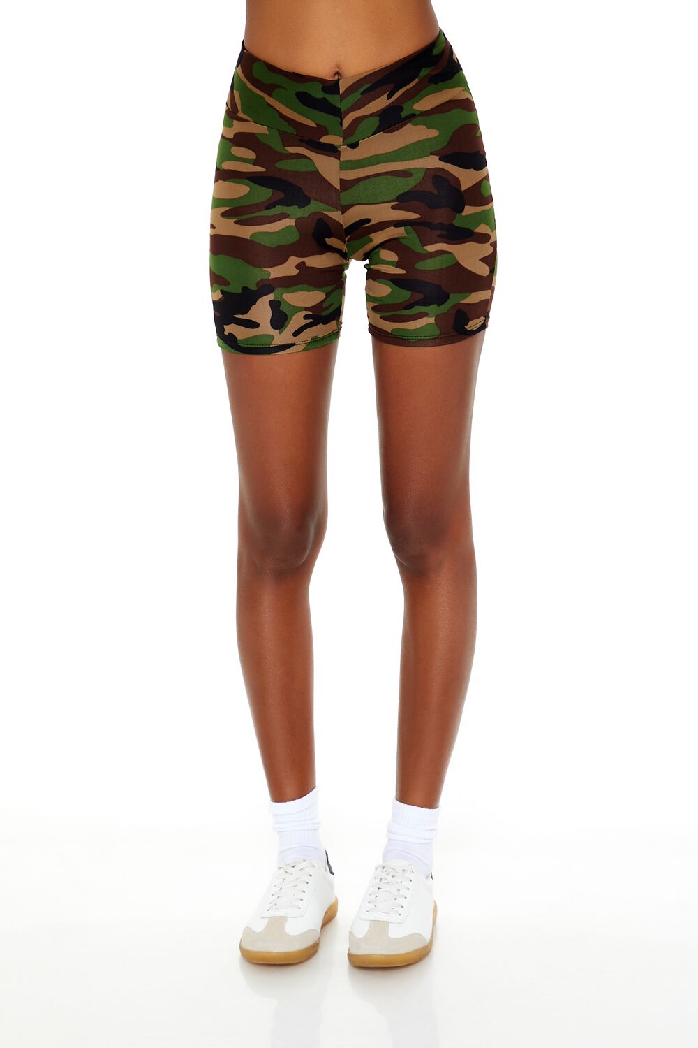 Camo Print Biker Shorts