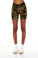 Camo Print Biker Shorts