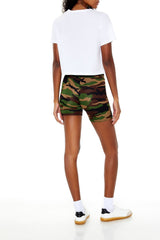 Camo Print Biker Shorts
