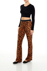 Leopard Print Flare Pants