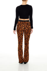 Leopard Print Flare Pants