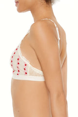 Sheer Floral Ruffle Bralette