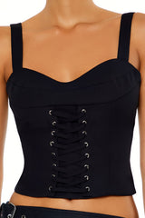 Lace-Up Sweetheart Tank Top
