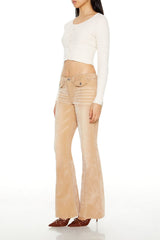 Corduroy Low-Rise Bootcut Pants