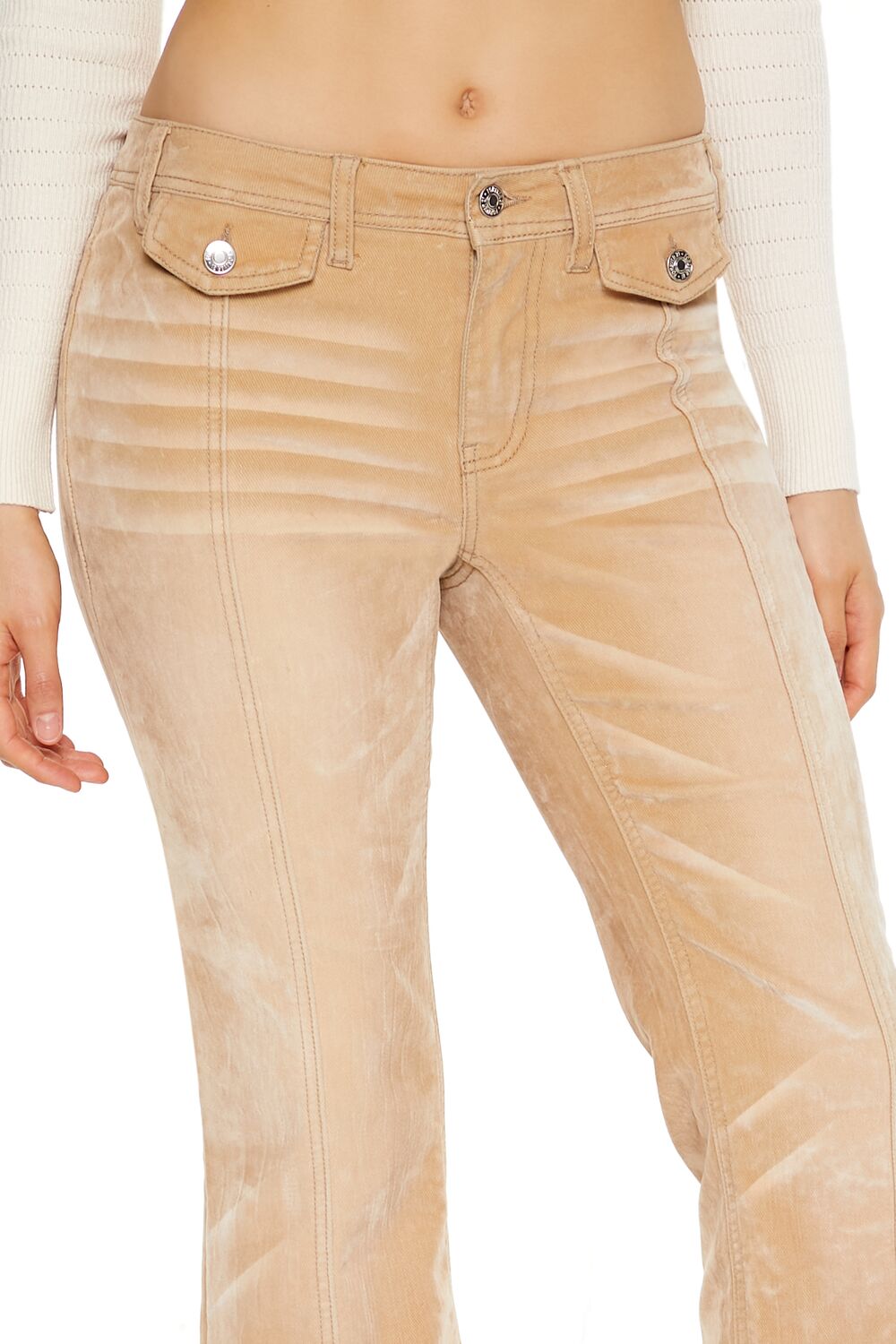 Corduroy Low-Rise Bootcut Pants