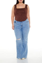 Plus Size Leopard Print Corset Crop Top