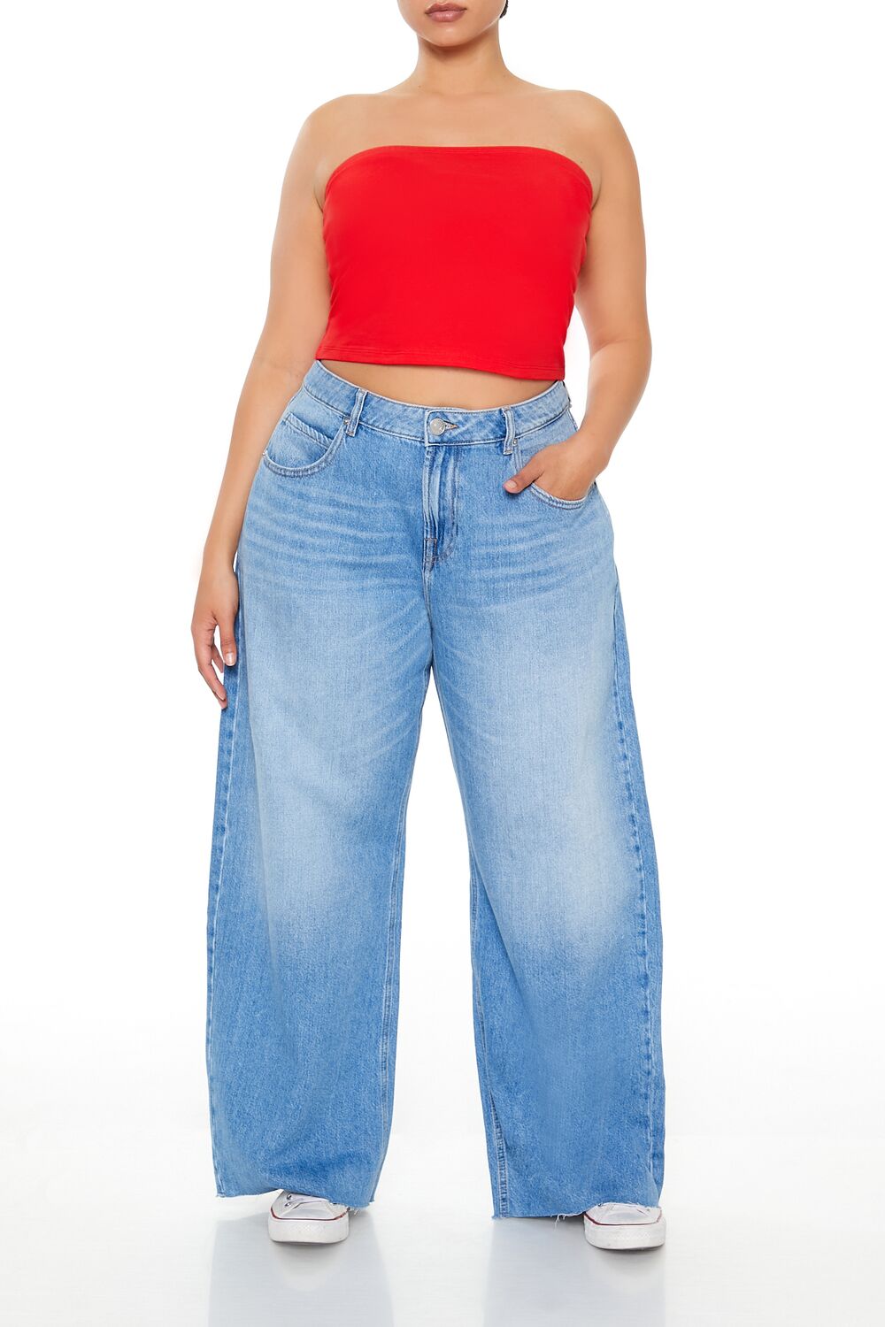 Plus Size High-Rise Barrel Jeans