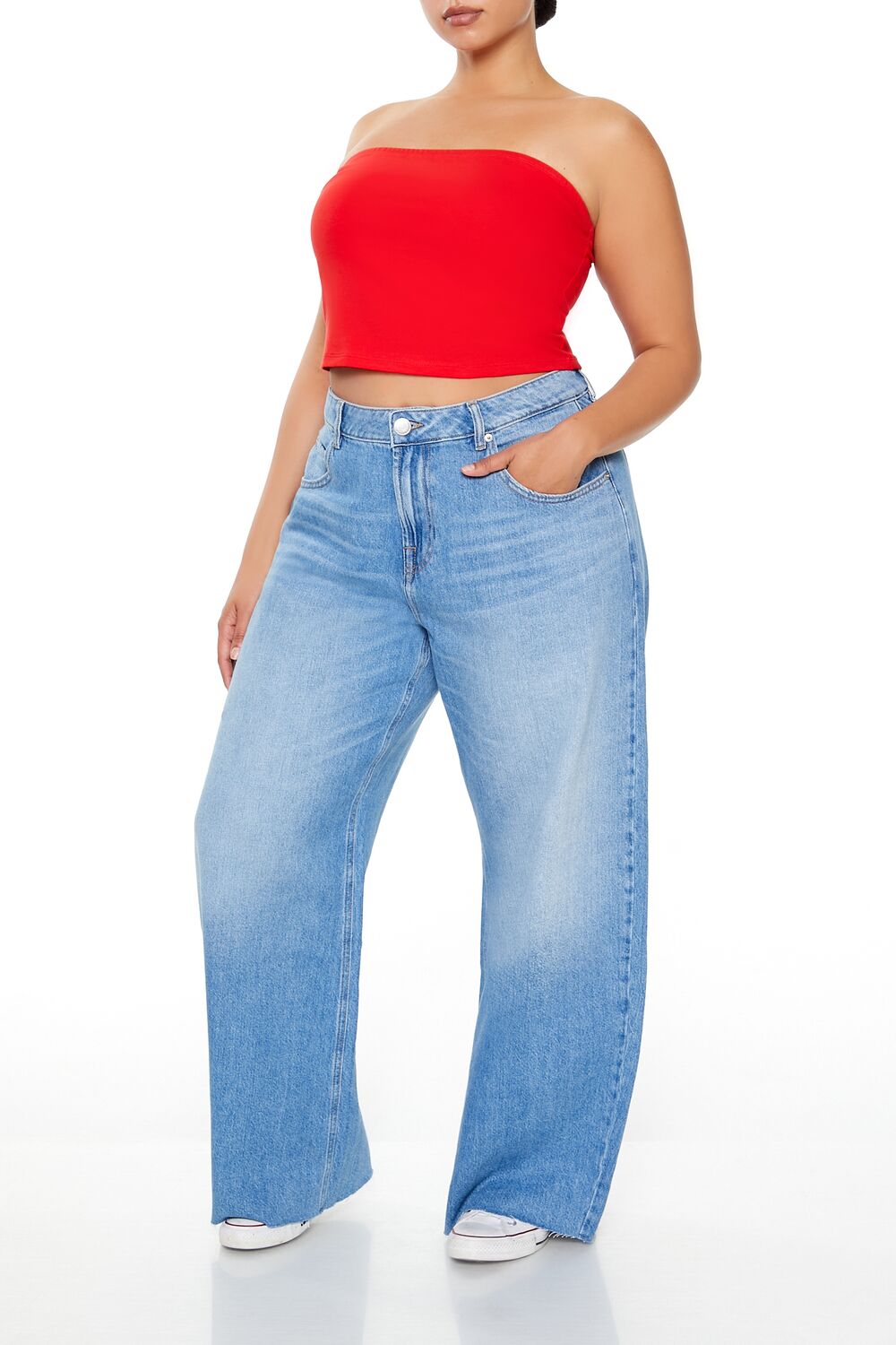 Plus Size High-Rise Barrel Jeans