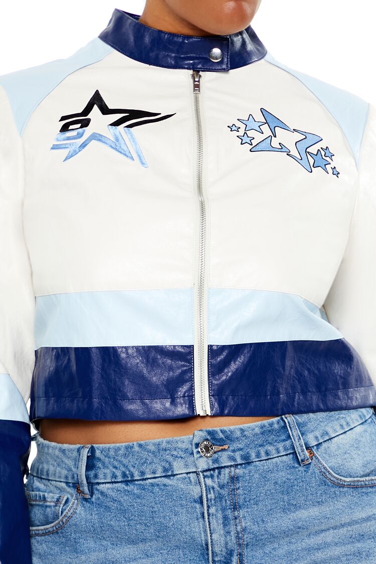 Plus Size Flaming Heart Moto Jacket