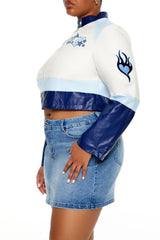 Plus Size Flaming Heart Moto Jacket