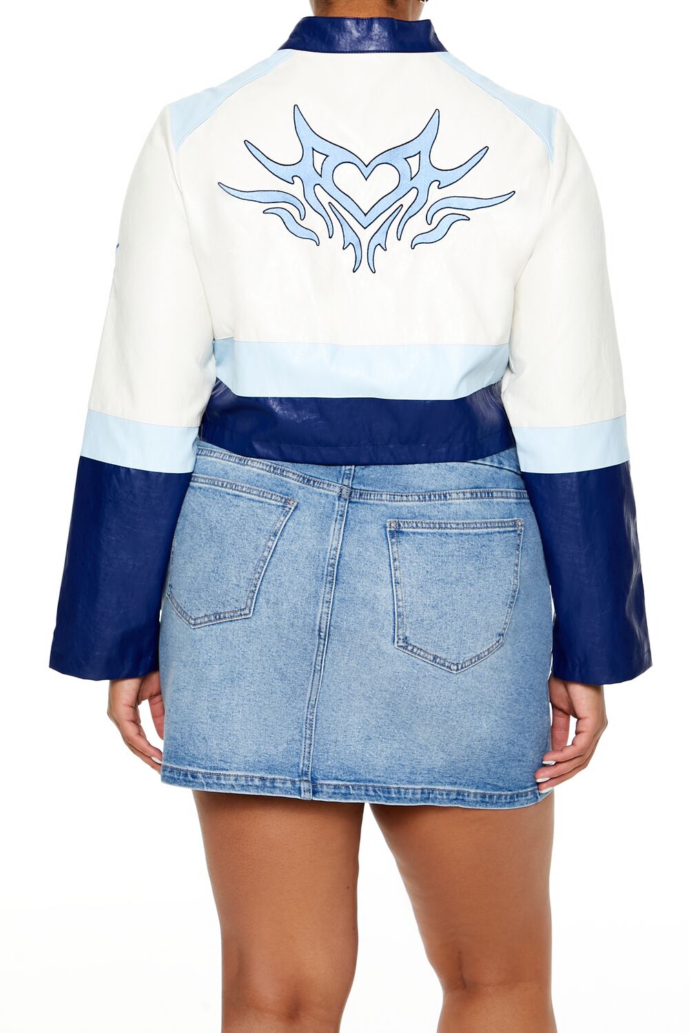 Plus Size Flaming Heart Moto Jacket