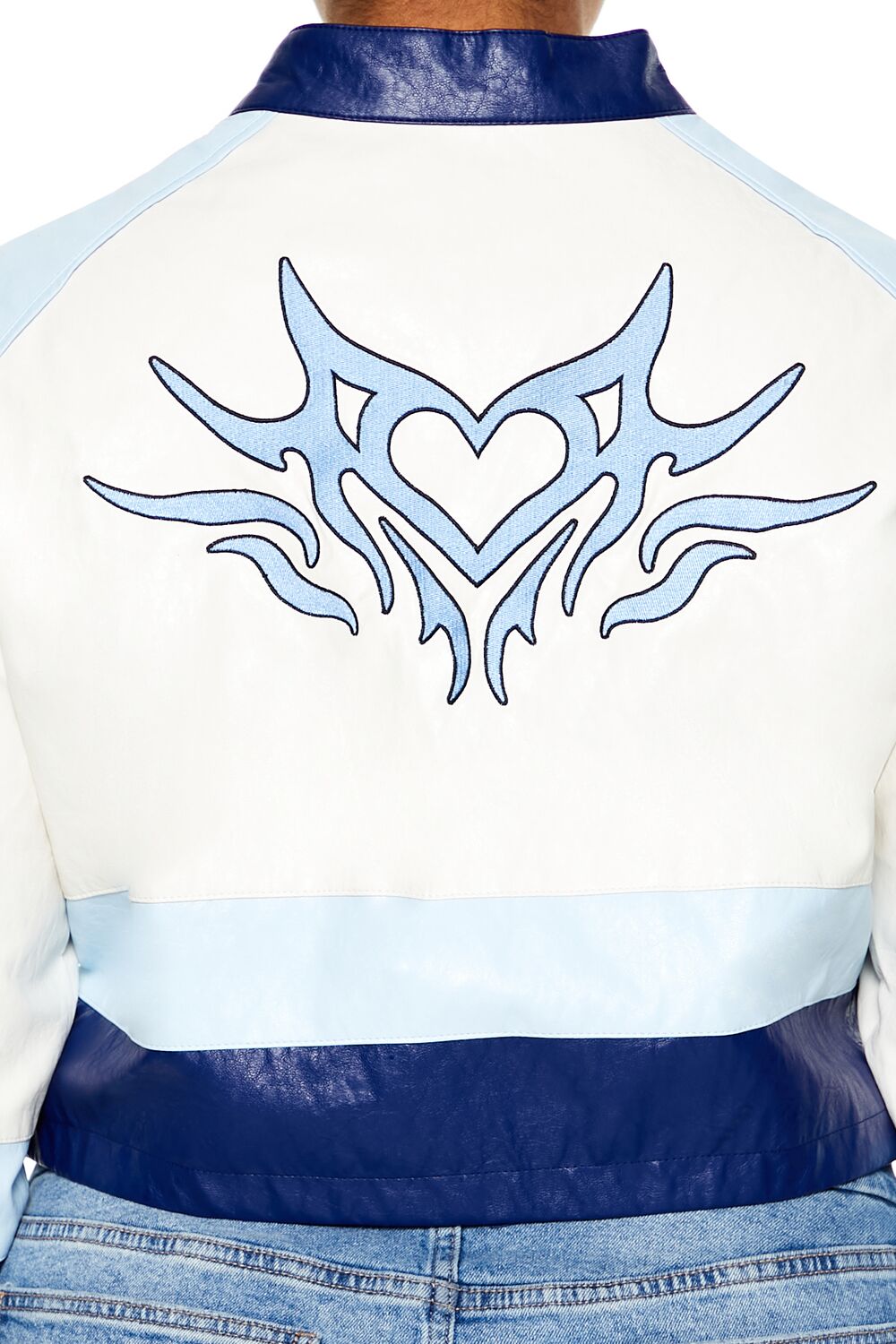Plus Size Flaming Heart Moto Jacket