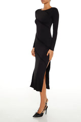 Asymmetrical Slit Midi Dress