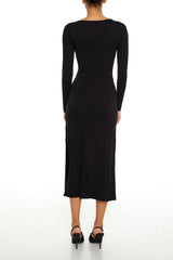 Asymmetrical Slit Midi Dress
