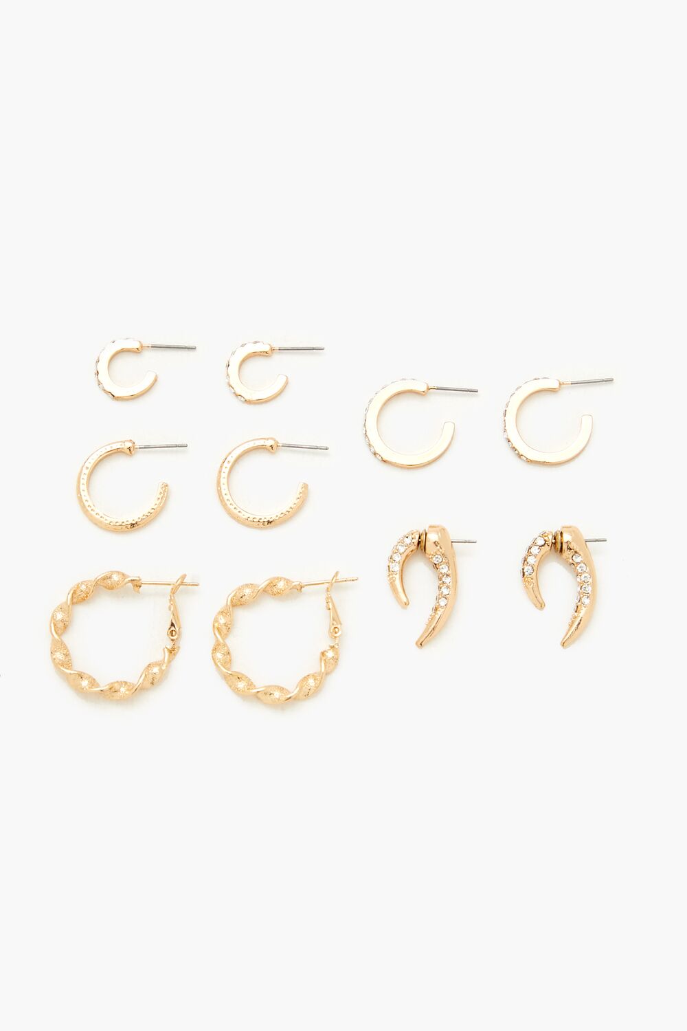 Rhinestone Hoop Earring Set