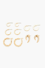 Rhinestone Hoop Earring Set