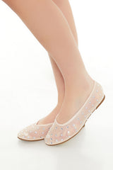 Sheer Rhinestone Ballet Flats