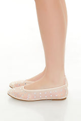 Sheer Rhinestone Ballet Flats