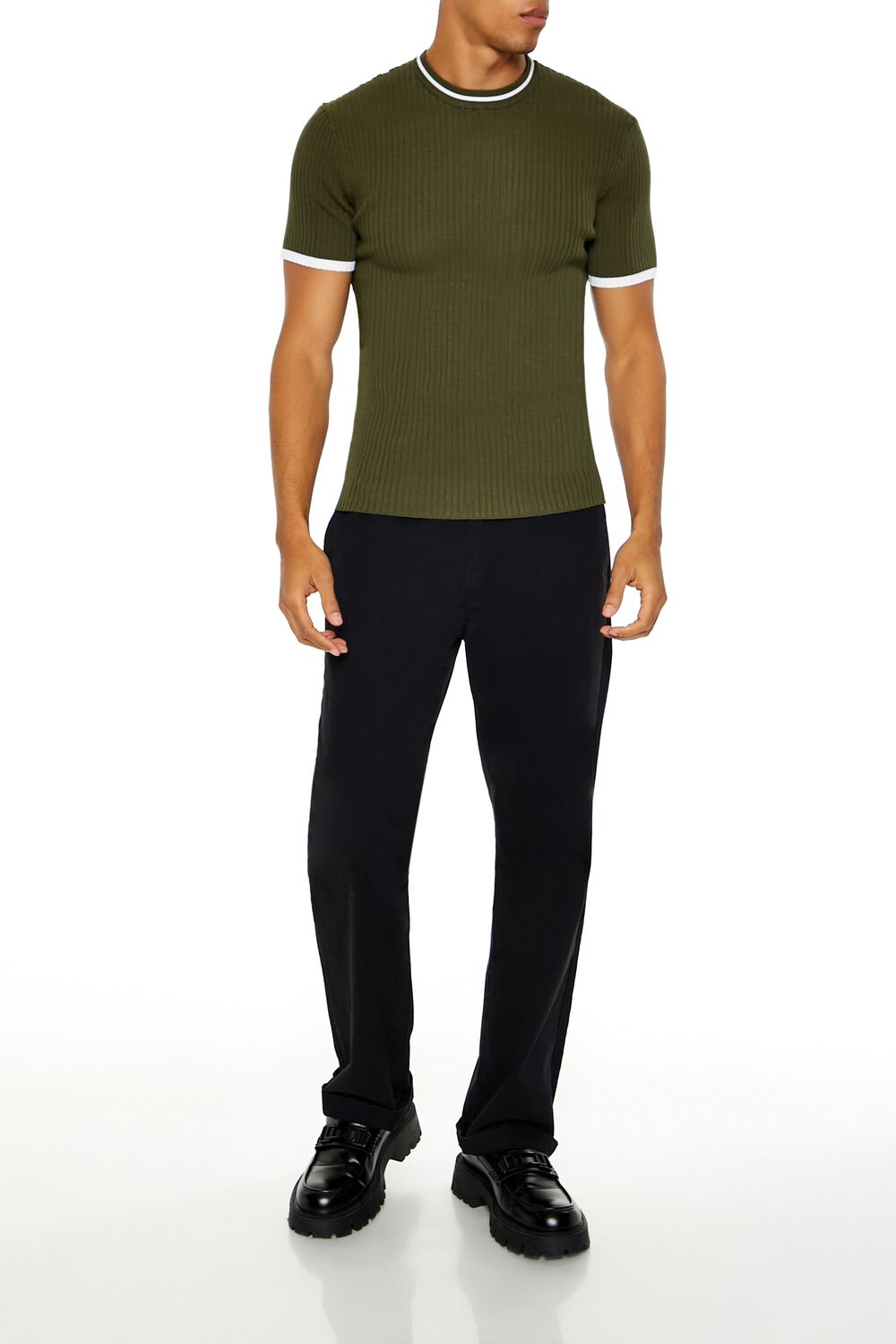 Sweater-Knit Ringer Tee