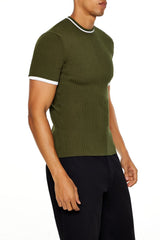 Sweater-Knit Ringer Tee