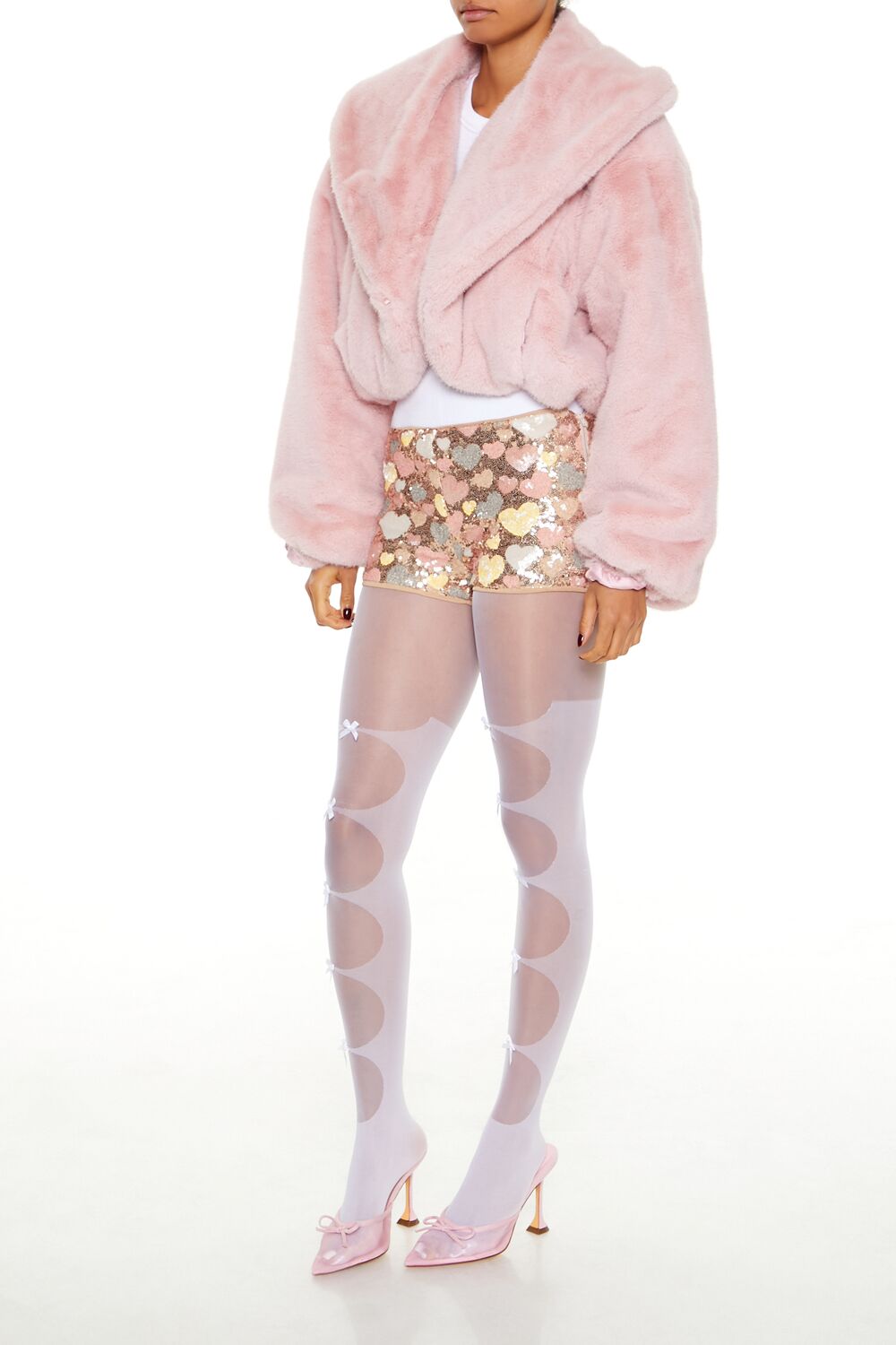 Sequin Heart Shorts
