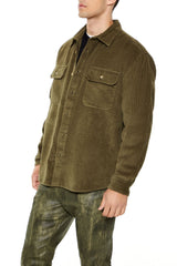 Corduroy Curved-Hem Shirt