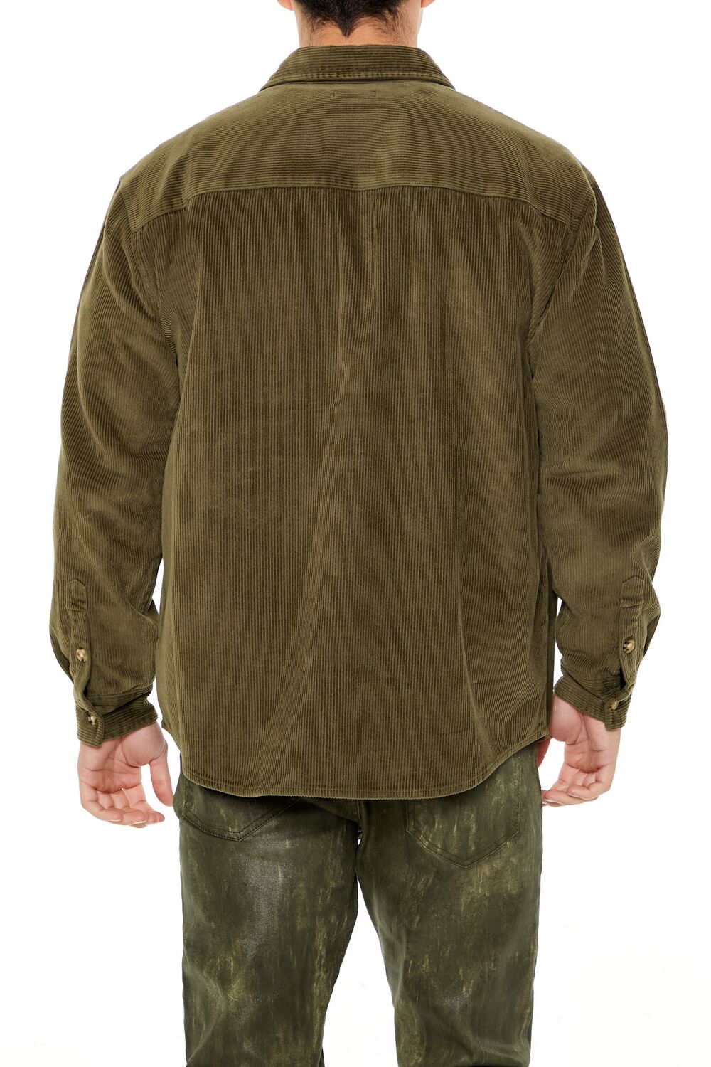 Corduroy Curved-Hem Shirt