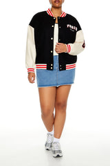 Plus Size Paris Varsity Jacket