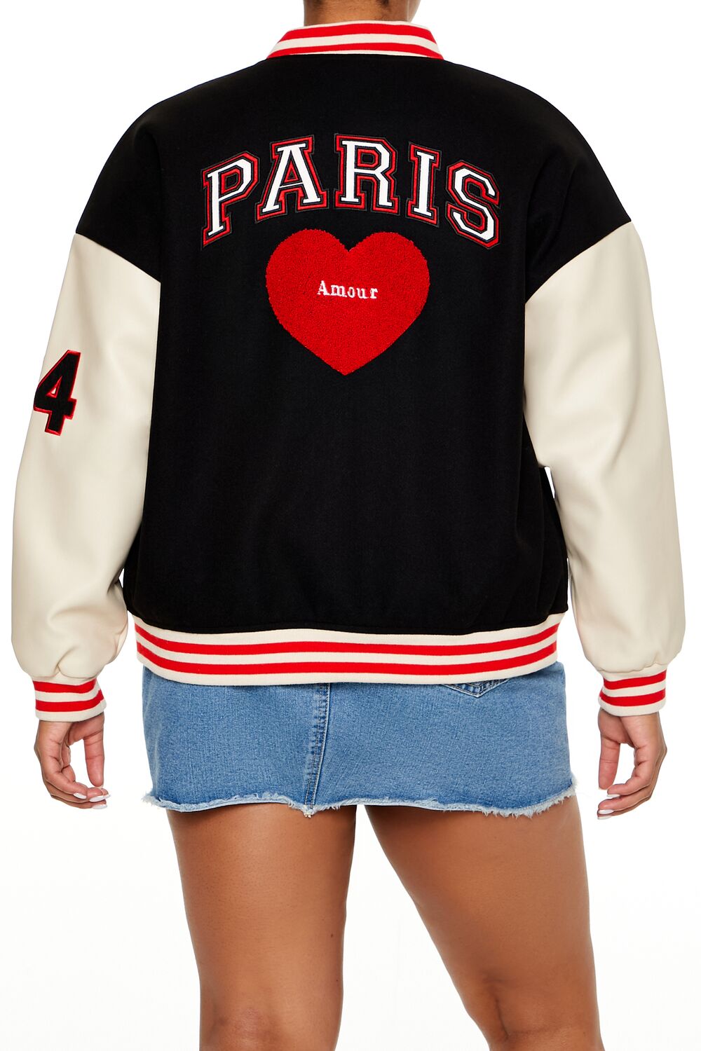 Plus Size Paris Varsity Jacket