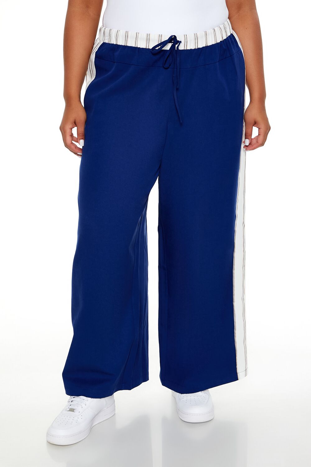 Plus Size Striped Wide-Leg Pants