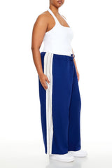 Plus Size Striped Wide-Leg Pants