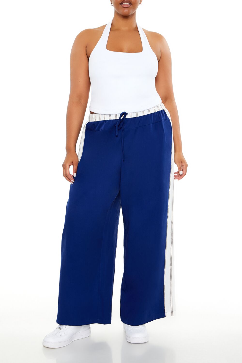 Plus Size Striped Wide-Leg Pants