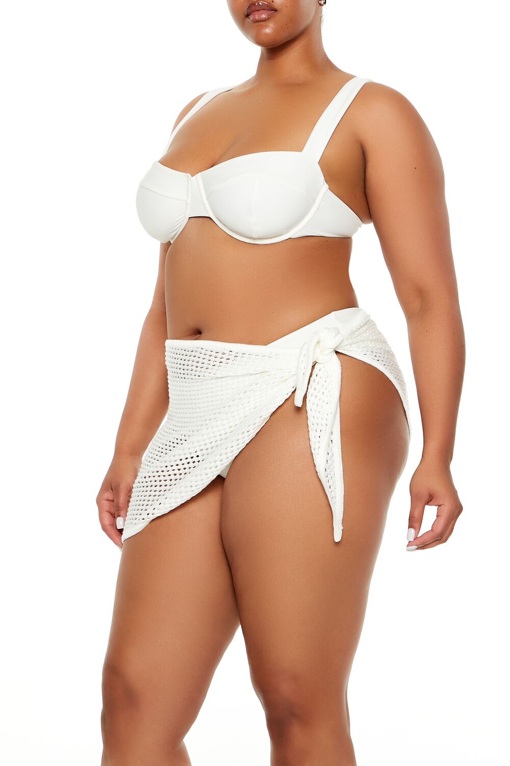 Plus Size Swim Cover-Up Mini Skirt