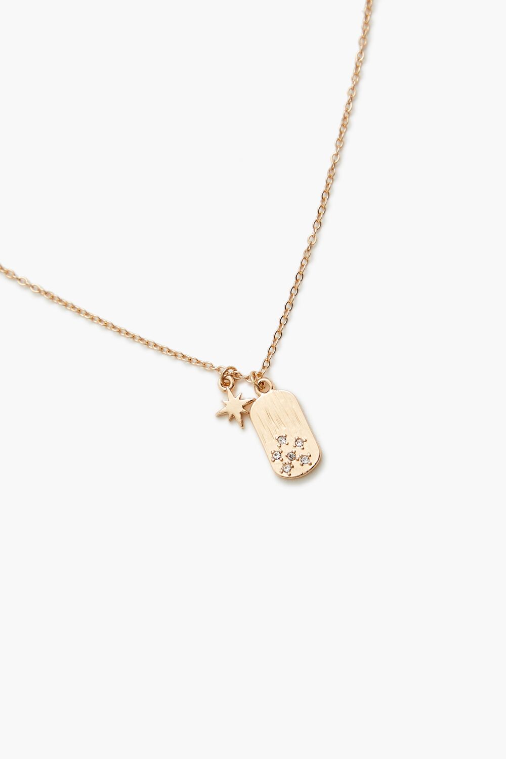 Star & Dog Tag Charm Necklace