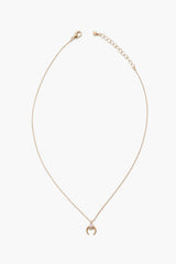 Rhinestone Crescent Horn Necklace
