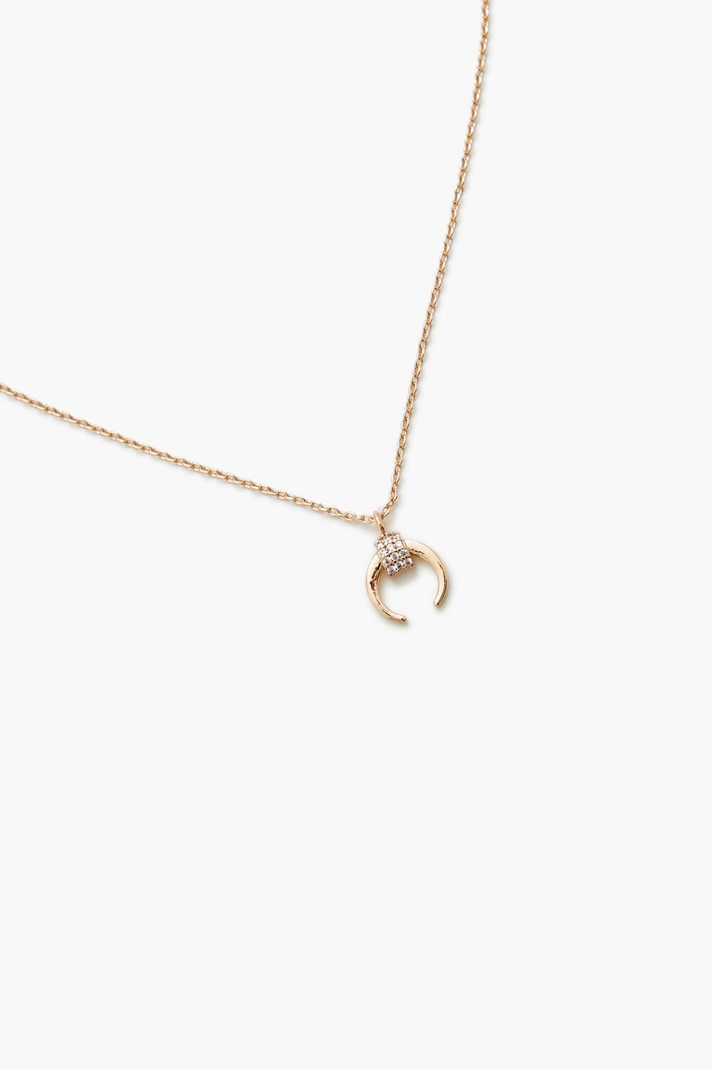 Rhinestone Crescent Horn Necklace