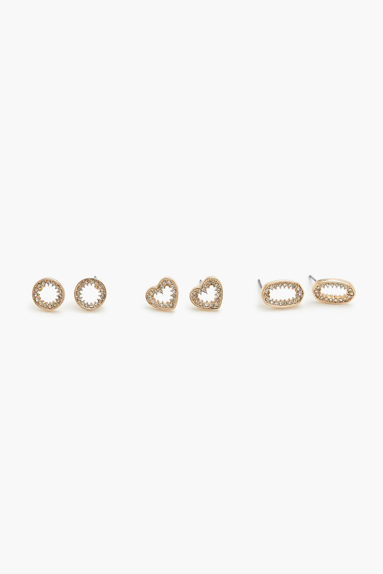 Cutout Heart Stud Earring Set