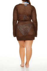 Plus Size Crossed Swim Cover-Up Dress